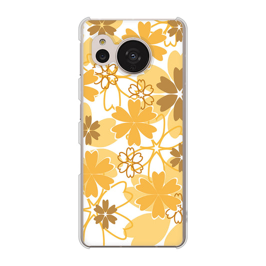AQUOS sense7 SH-M24 楽天モバイル 高画質仕上げ 背面印刷 ハードケース【VA959 重なり合う花 オレンジ】