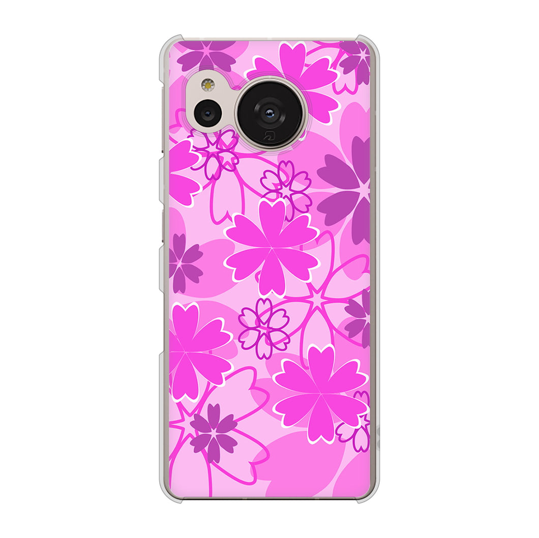 AQUOS sense7 SH-M24 楽天モバイル 高画質仕上げ 背面印刷 ハードケース【VA961 重なり合う花 ピンク】