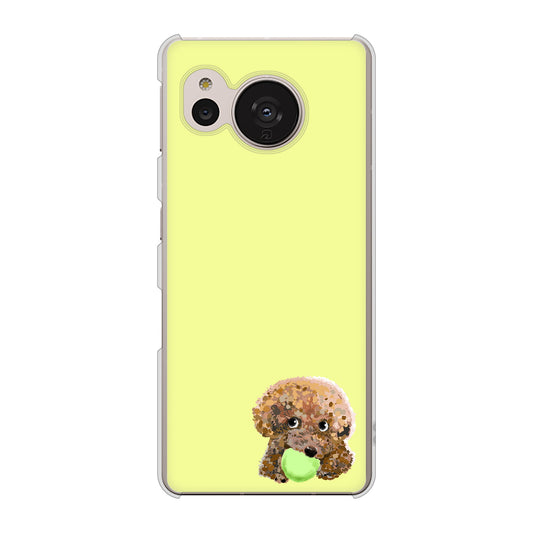 AQUOS sense7 SH-M24 楽天モバイル 高画質仕上げ 背面印刷 ハードケース【YJ056 トイプードル&ボール(イエロー)】