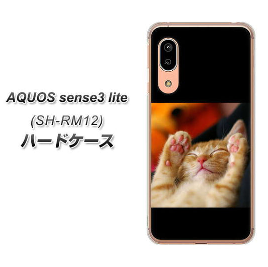 アクオス センス3 ライト SH-RM12 高画質仕上げ 背面印刷 ハードケース【VA804 爆睡するネコ】