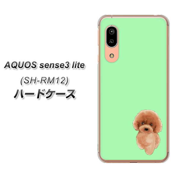 アクオス センス3 ライト SH-RM12 高画質仕上げ 背面印刷 ハードケース【YJ052 トイプードルレッド( グリーン)】