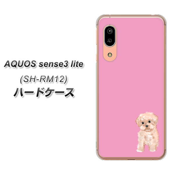 アクオス センス3 ライト SH-RM12 高画質仕上げ 背面印刷 ハードケース【YJ061 トイプードルアプリコット(ピンク)】