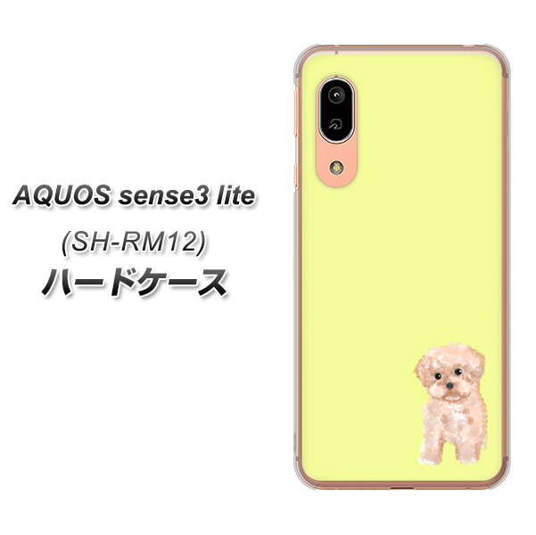アクオス センス3 ライト SH-RM12 高画質仕上げ 背面印刷 ハードケース【YJ064 トイプードルアプリコット(イエロー)】