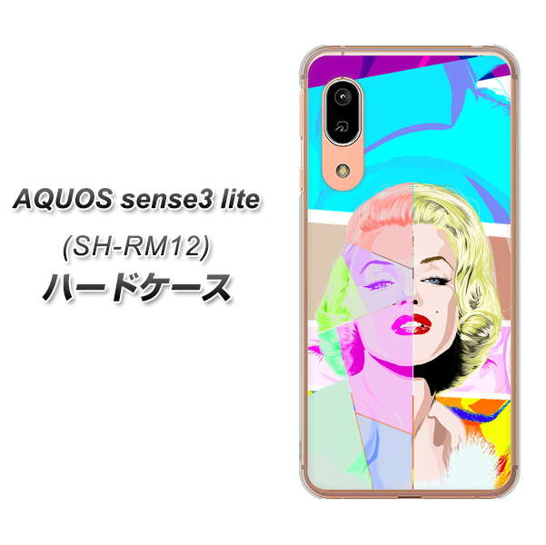アクオス センス3 ライト SH-RM12 高画質仕上げ 背面印刷 ハードケース【YJ210 マリリンモンローデザイン(C)】