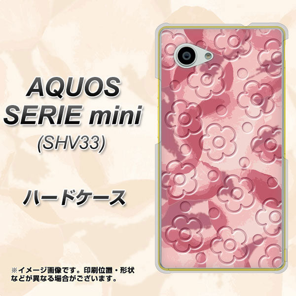 au アクオス セリエ ミニ SHV33 高画質仕上げ 背面印刷 ハードケース【SC846 フラワーヴェルニ花ピンク(ローズヴェルール)】