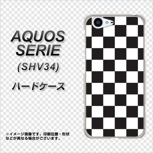 au アクオス セリエ SHV34 高画質仕上げ 背面印刷 ハードケース【151 フラッグチェック】