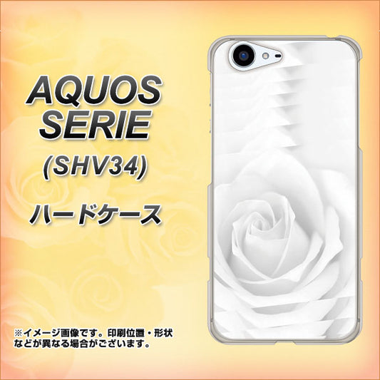 au アクオス セリエ SHV34 高画質仕上げ 背面印刷 ハードケース【402 ホワイトRose】