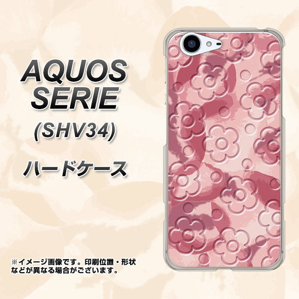 au アクオス セリエ SHV34 高画質仕上げ 背面印刷 ハードケース【SC846 フラワーヴェルニ花ピンク(ローズヴェルール)】