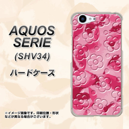 au アクオス セリエ SHV34 高画質仕上げ 背面印刷 ハードケース【SC847 フラワーヴェルニ花濃いピンク(ローズアンディアン)】