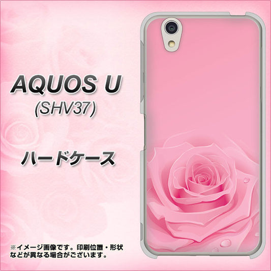 au アクオス U SHV37 高画質仕上げ 背面印刷 ハードケース【401 ピンクのバラ】