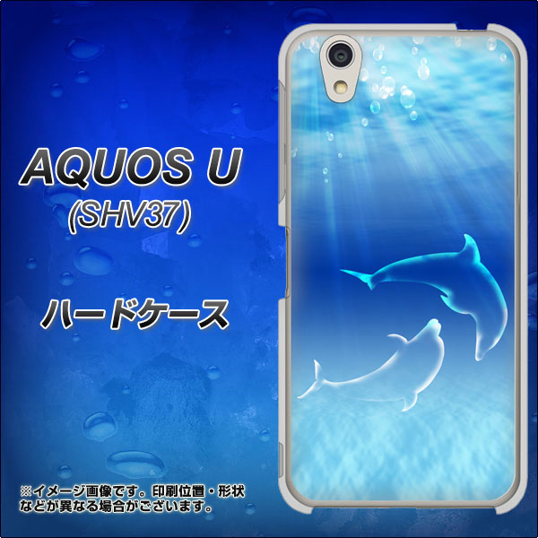 au アクオス U SHV37 高画質仕上げ 背面印刷 ハードケース【1048 海の守り神イルカ】