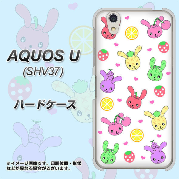 au アクオス U SHV37 高画質仕上げ 背面印刷 ハードケース【AG826 フルーツうさぎのブルーラビッツ(白)】