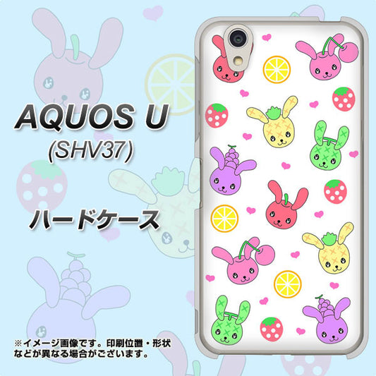 au アクオス U SHV37 高画質仕上げ 背面印刷 ハードケース【AG826 フルーツうさぎのブルーラビッツ(白)】