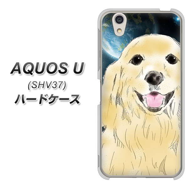 au アクオス U SHV37 高画質仕上げ 背面印刷 ハードケース【YD826 ゴールデンレトリバー02】