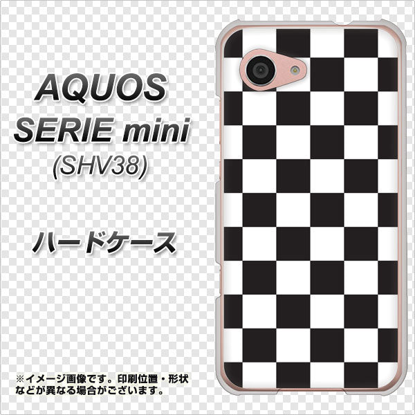 au アクオス セリエ ミニ SHV38 高画質仕上げ 背面印刷 ハードケース【151 フラッグチェック】