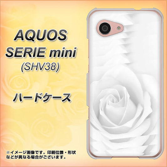 au アクオス セリエ ミニ SHV38 高画質仕上げ 背面印刷 ハードケース【402 ホワイトRose】
