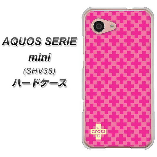 au アクオス セリエ ミニ SHV38 高画質仕上げ 背面印刷 ハードケース【IB901 クロスドット_ピンク】