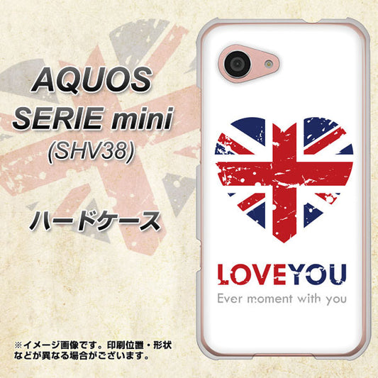 au アクオス セリエ ミニ SHV38 高画質仕上げ 背面印刷 ハードケース【SC803 ユニオンジャック ハートビンテージ】
