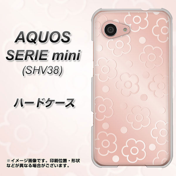 au アクオス セリエ ミニ SHV38 高画質仕上げ 背面印刷 ハードケース【SC843 エンボス風デイジーシンプル(ローズピンク)】