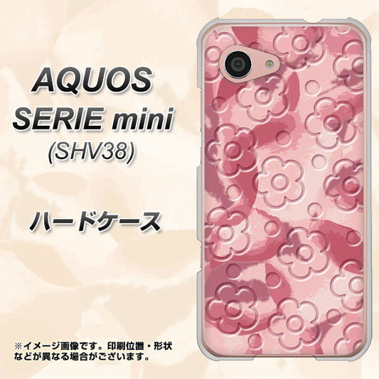au アクオス セリエ ミニ SHV38 高画質仕上げ 背面印刷 ハードケース【SC846 フラワーヴェルニ花ピンク(ローズヴェルール)】