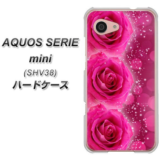 au アクオス セリエ ミニ SHV38 高画質仕上げ 背面印刷 ハードケース【VA815 3連のバラ】