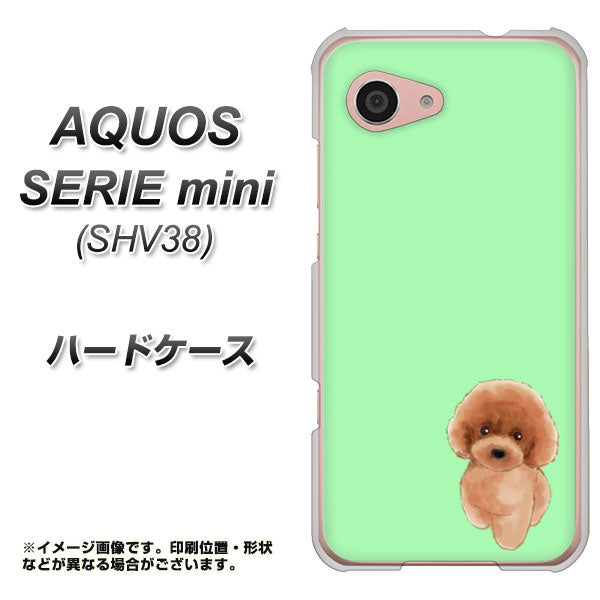 au アクオス セリエ ミニ SHV38 高画質仕上げ 背面印刷 ハードケース【YJ052 トイプードルレッド( グリーン)】