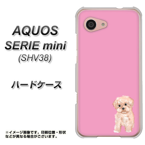 au アクオス セリエ ミニ SHV38 高画質仕上げ 背面印刷 ハードケース【YJ061 トイプードルアプリコット(ピンク)】