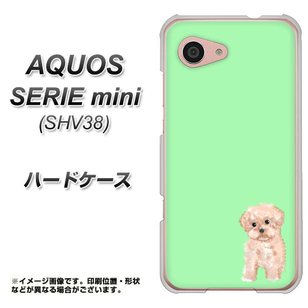 au アクオス セリエ ミニ SHV38 高画質仕上げ 背面印刷 ハードケース【YJ063 トイプードルアプリコット(グリーン)】