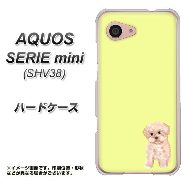 au アクオス セリエ ミニ SHV38 高画質仕上げ 背面印刷 ハードケース【YJ064 トイプードルアプリコット(イエロー)】