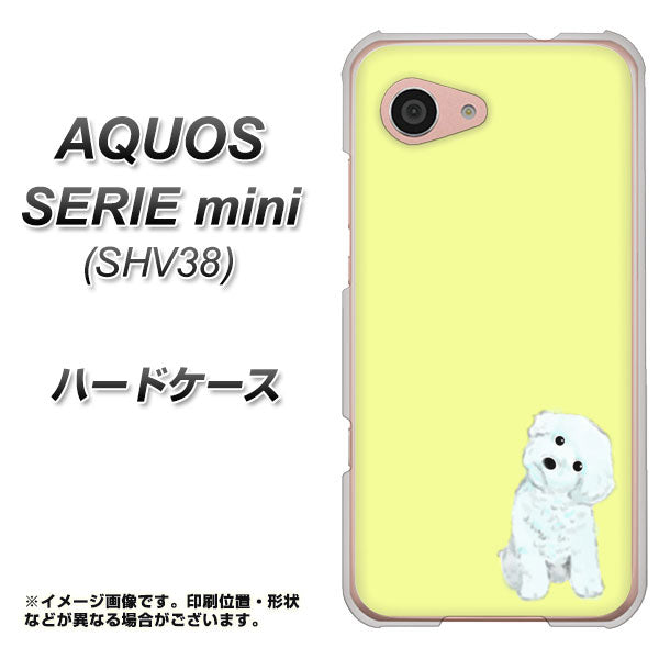 au アクオス セリエ ミニ SHV38 高画質仕上げ 背面印刷 ハードケース【YJ072 トイプードルホワイト(イエロー)】