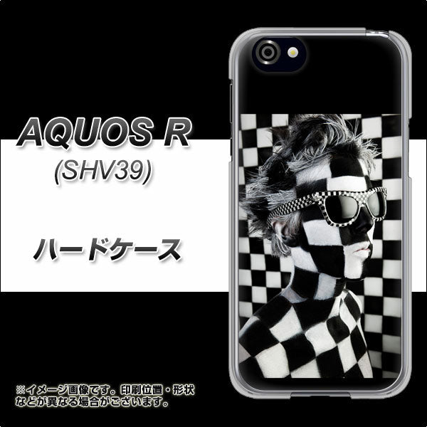 au アクオスR SHV39 高画質仕上げ 背面印刷 ハードケース【357 bk&wh】
