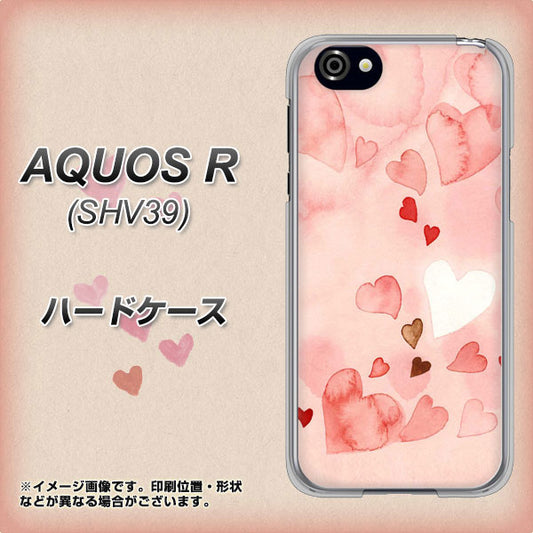 au アクオスR SHV39 高画質仕上げ 背面印刷 ハードケース【1125 ハートの和紙】