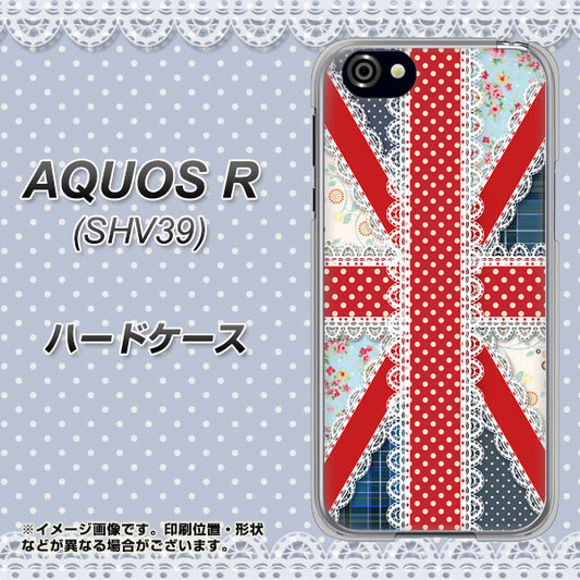 au アクオスR SHV39 高画質仕上げ 背面印刷 ハードケース【SC805 ユニオンジャック レース】