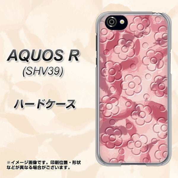 au アクオスR SHV39 高画質仕上げ 背面印刷 ハードケース【SC846 フラワーヴェルニ花ピンク(ローズヴェルール)】