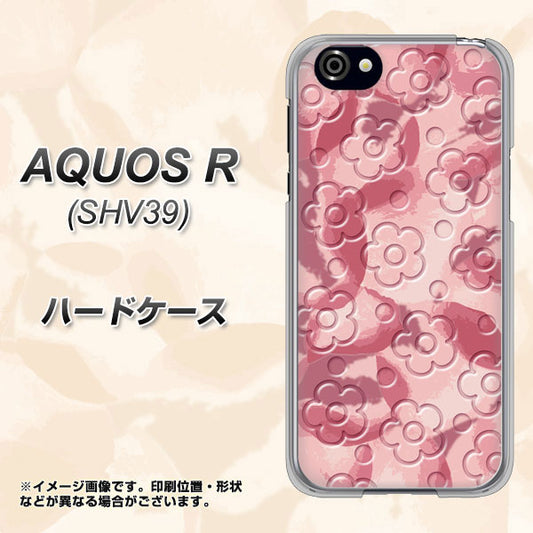au アクオスR SHV39 高画質仕上げ 背面印刷 ハードケース【SC846 フラワーヴェルニ花ピンク(ローズヴェルール)】