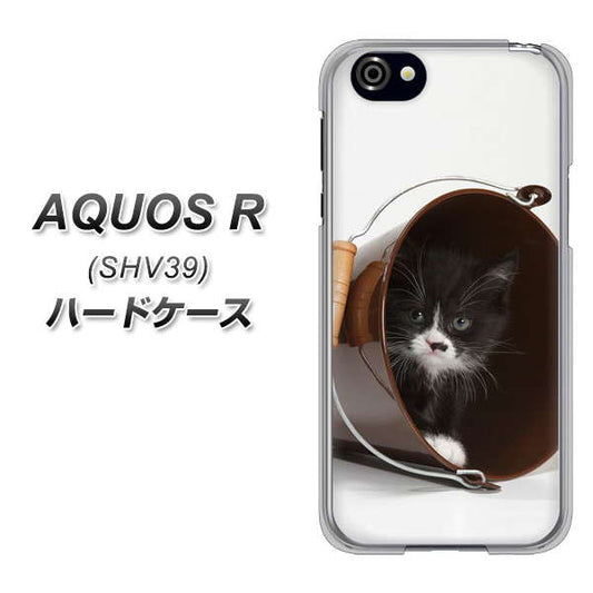au アクオスR SHV39 高画質仕上げ 背面印刷 ハードケース【VA800 ネコとバケツ】