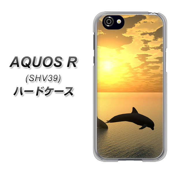 au アクオスR SHV39 高画質仕上げ 背面印刷 ハードケース【VA845 夕暮れのドルフィン】