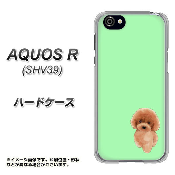 au アクオスR SHV39 高画質仕上げ 背面印刷 ハードケース【YJ052 トイプードルレッド( グリーン)】