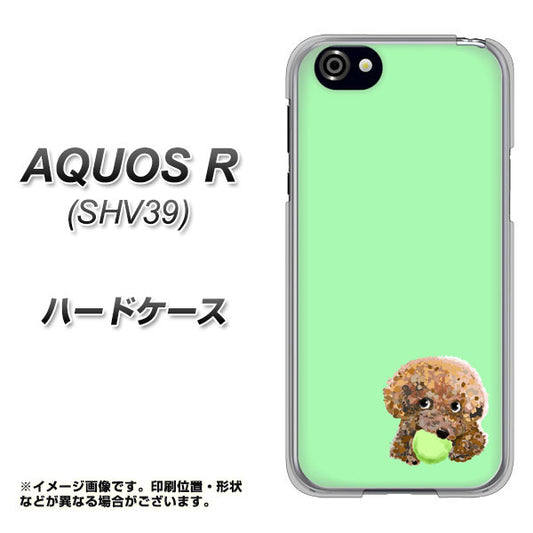 AQUOS R SHV39 au YJ055 トイプードル&ボール(グリーン) ハードケース 背面印刷