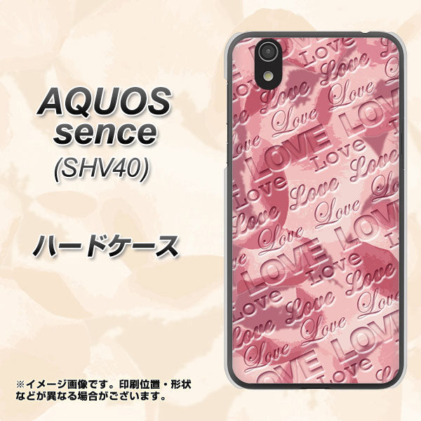 au アクオス センス SHV40 高画質仕上げ 背面印刷 ハードケース【SC844 フラワーヴェルニLOVE(ローズヴェルール)】