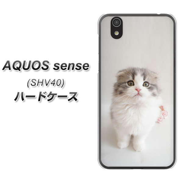 au アクオス センス SHV40 高画質仕上げ 背面印刷 ハードケース【VA803 まっていますネコ】