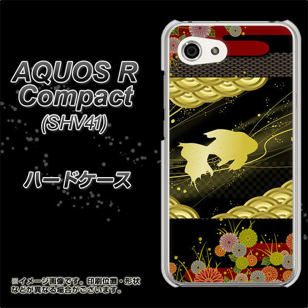 au アクオスR コンパクト SHV41 高画質仕上げ 背面印刷 ハードケース【174 天の川の金魚】