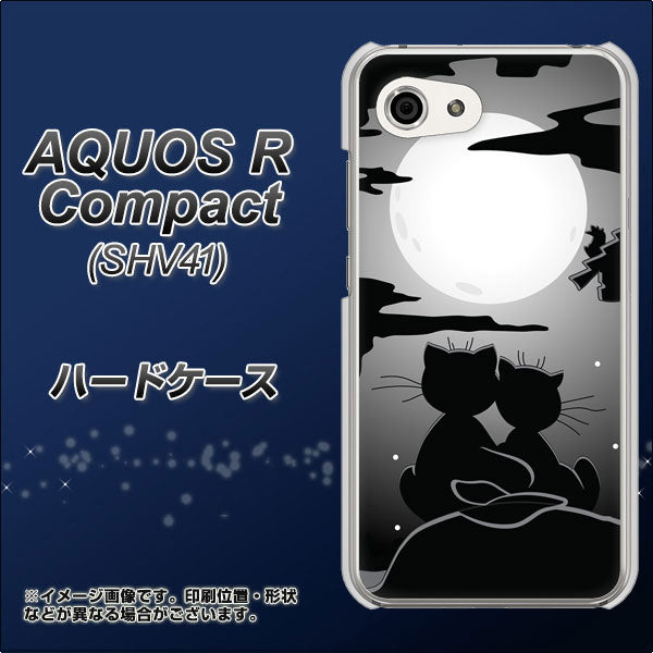 au アクオスR コンパクト SHV41 高画質仕上げ 背面印刷 ハードケース【342 月夜の二人】