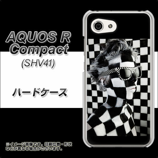 au アクオスR コンパクト SHV41 高画質仕上げ 背面印刷 ハードケース【357 bk&wh】