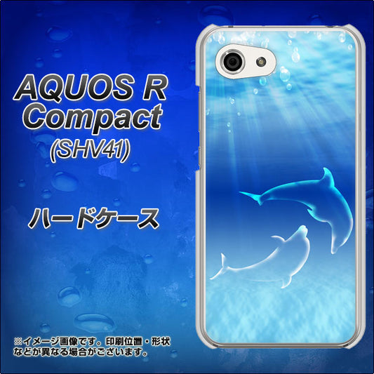 au アクオスR コンパクト SHV41 高画質仕上げ 背面印刷 ハードケース【1048 海の守り神イルカ】