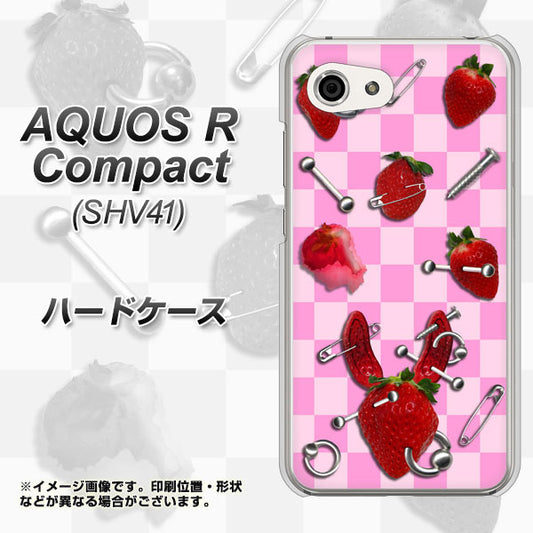au アクオスR コンパクト SHV41 高画質仕上げ 背面印刷 ハードケース【AG832 苺パンク(ピンク)】