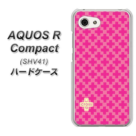 au アクオスR コンパクト SHV41 高画質仕上げ 背面印刷 ハードケース【IB901 クロスドット_ピンク】