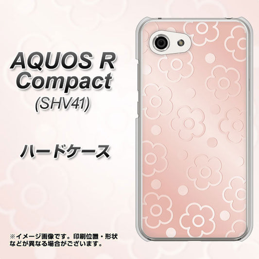 AQUOS R compact SHV41 au SC843 エンボス風デイジーシンプル(ローズピンク) ハードケース 背面印刷