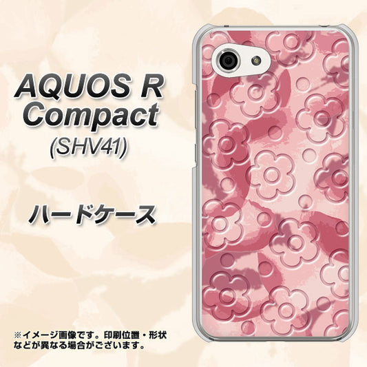 au アクオスR コンパクト SHV41 高画質仕上げ 背面印刷 ハードケース【SC846 フラワーヴェルニ花ピンク(ローズヴェルール)】