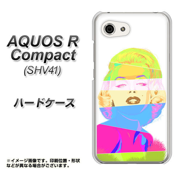 au アクオスR コンパクト SHV41 高画質仕上げ 背面印刷 ハードケース【YJ208 マリリンモンローデザイン(A)】
